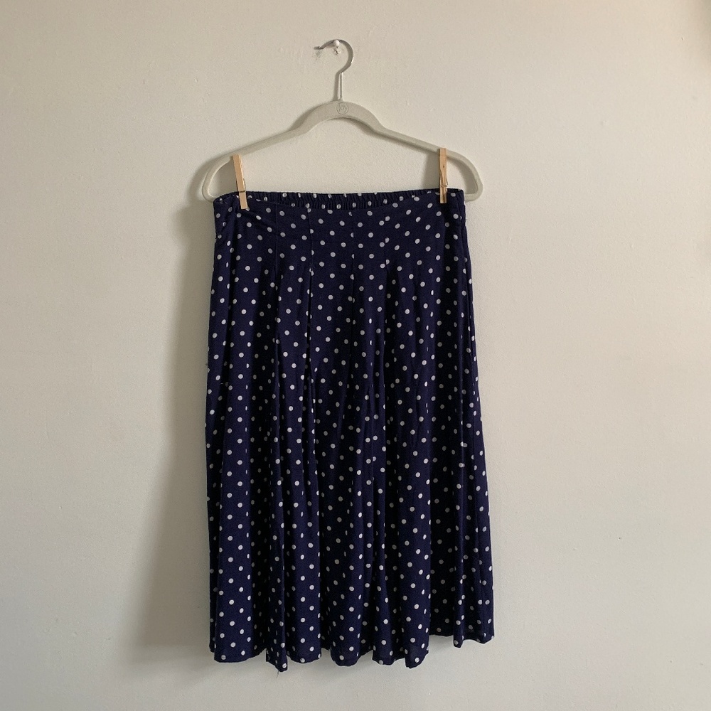 Navy Blue polk a dot pleated skirt